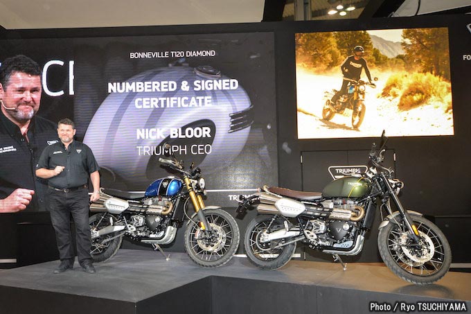 【EICMA2018レポート】新型スクランブラー1200 XC/XEに注目が集まるトライアンフブースの画像